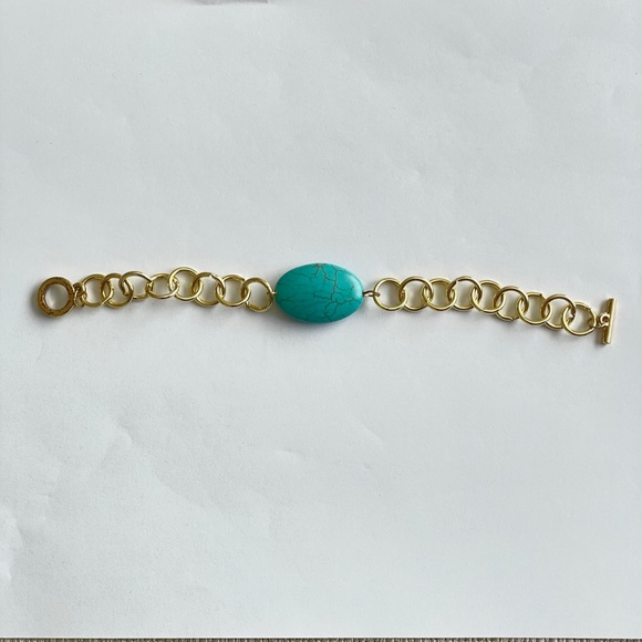 Set of Natural Turquoise Hematite Gemstones Necklace Bracelet Earrings - Picture 6 of 8